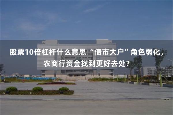 股票10倍杠杆什么意思 “债市大户”角色弱化，农商行资金找到更好去处？