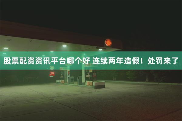 股票配资资讯平台哪个好 连续两年造假！处罚来了