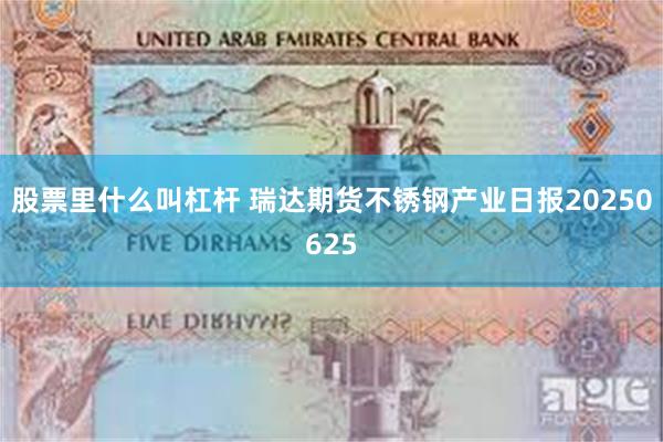 股票里什么叫杠杆 瑞达期货不锈钢产业日报20250625